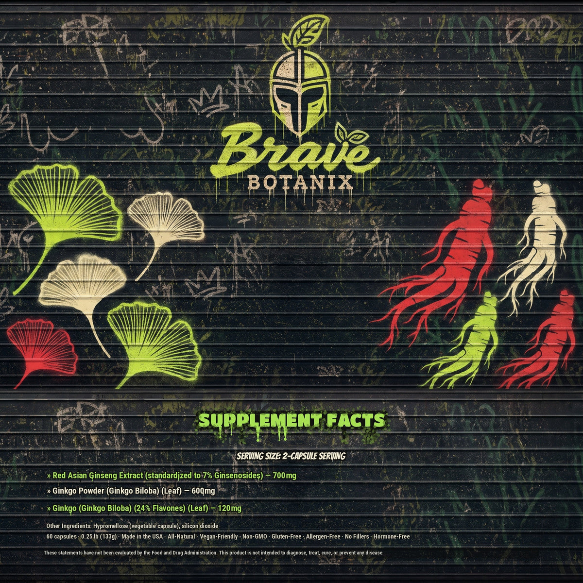 ZenFocus Supplement Facts spray paint mural