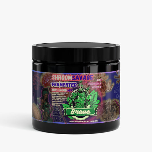 Shroom Savage Fermented 6-Mushroom Powder — Immune & Gut Support, 210g — fermented mushroom immune blend