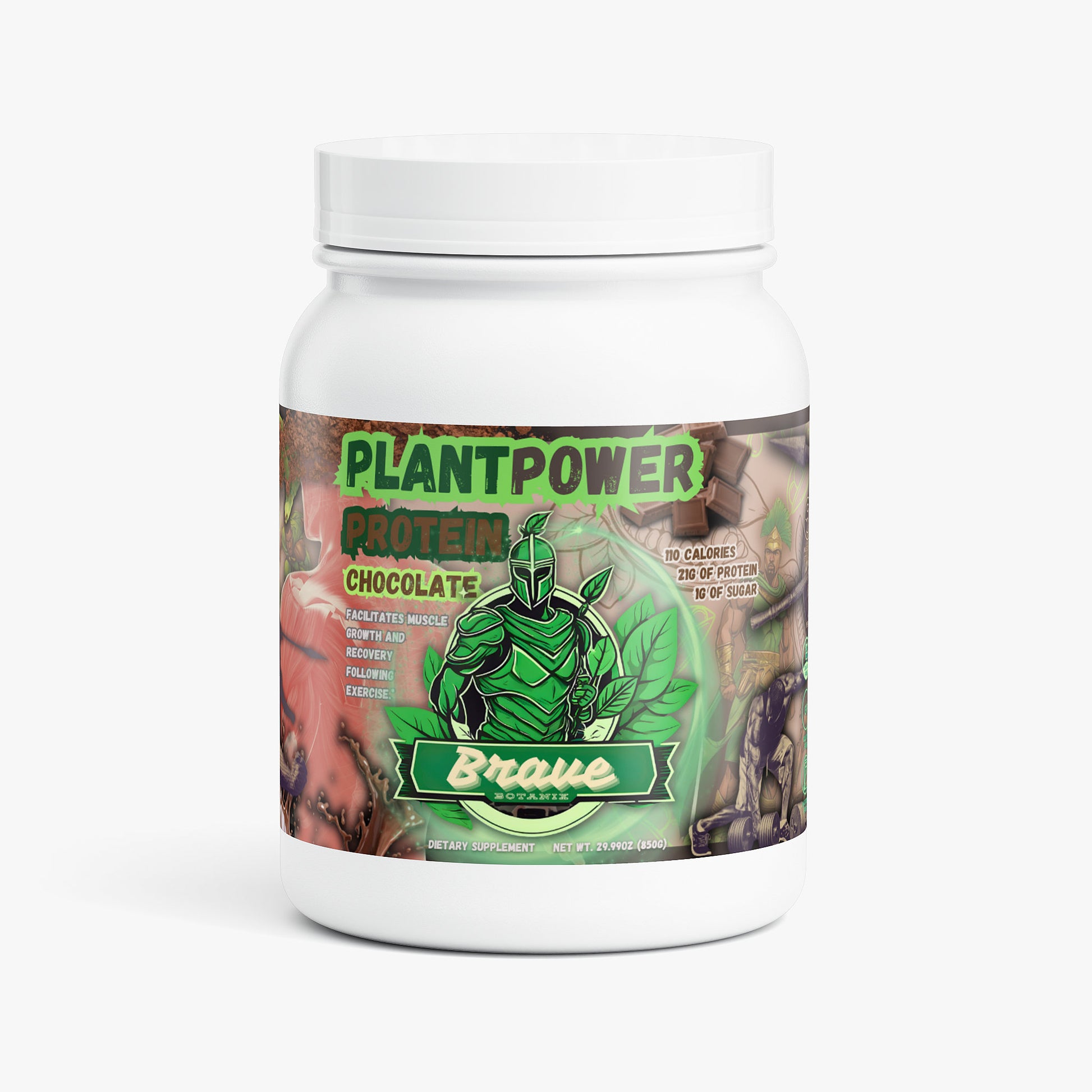 Plant Power Protein Chocolate — 21g Fava Bean & Yeast Protein Powder, 850g — plant protein powder