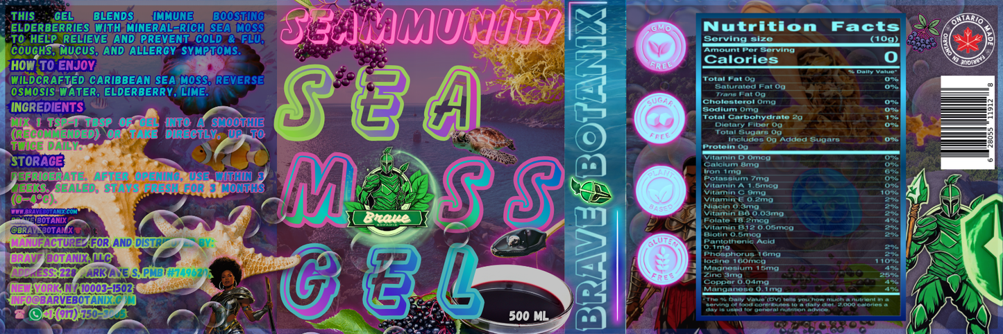 Seammunity Sea Moss Gel: Elderberry Infused Sea Moss Gel