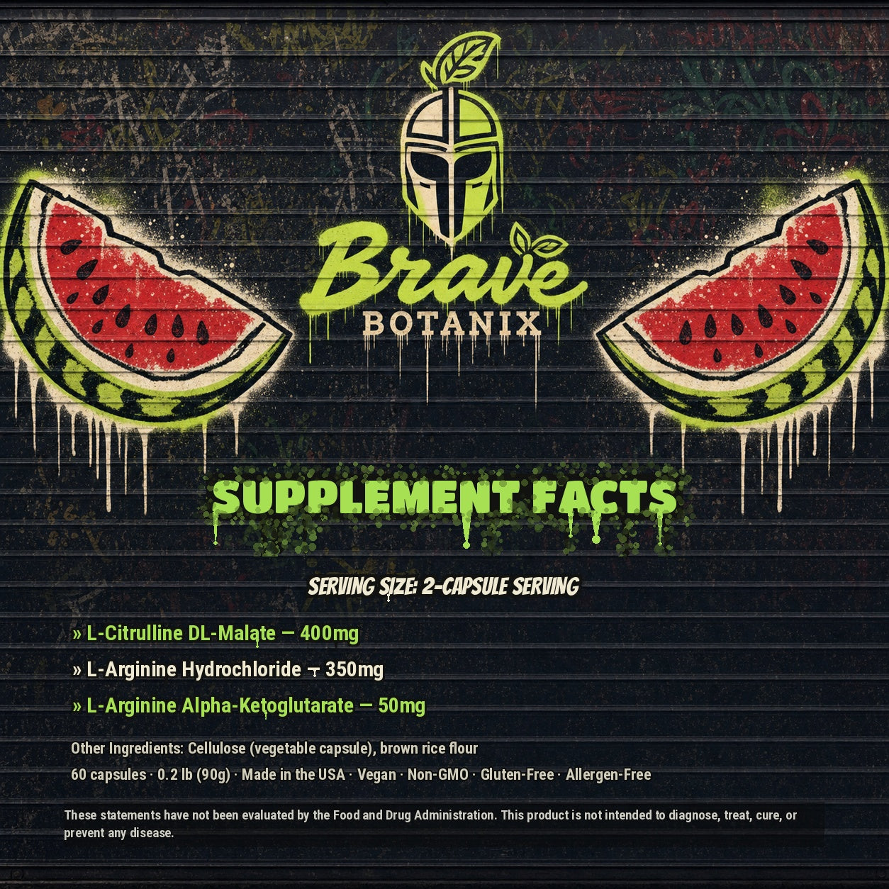 Brave Botanix Brave Flow Capsules Supplement Facts spray paint mural