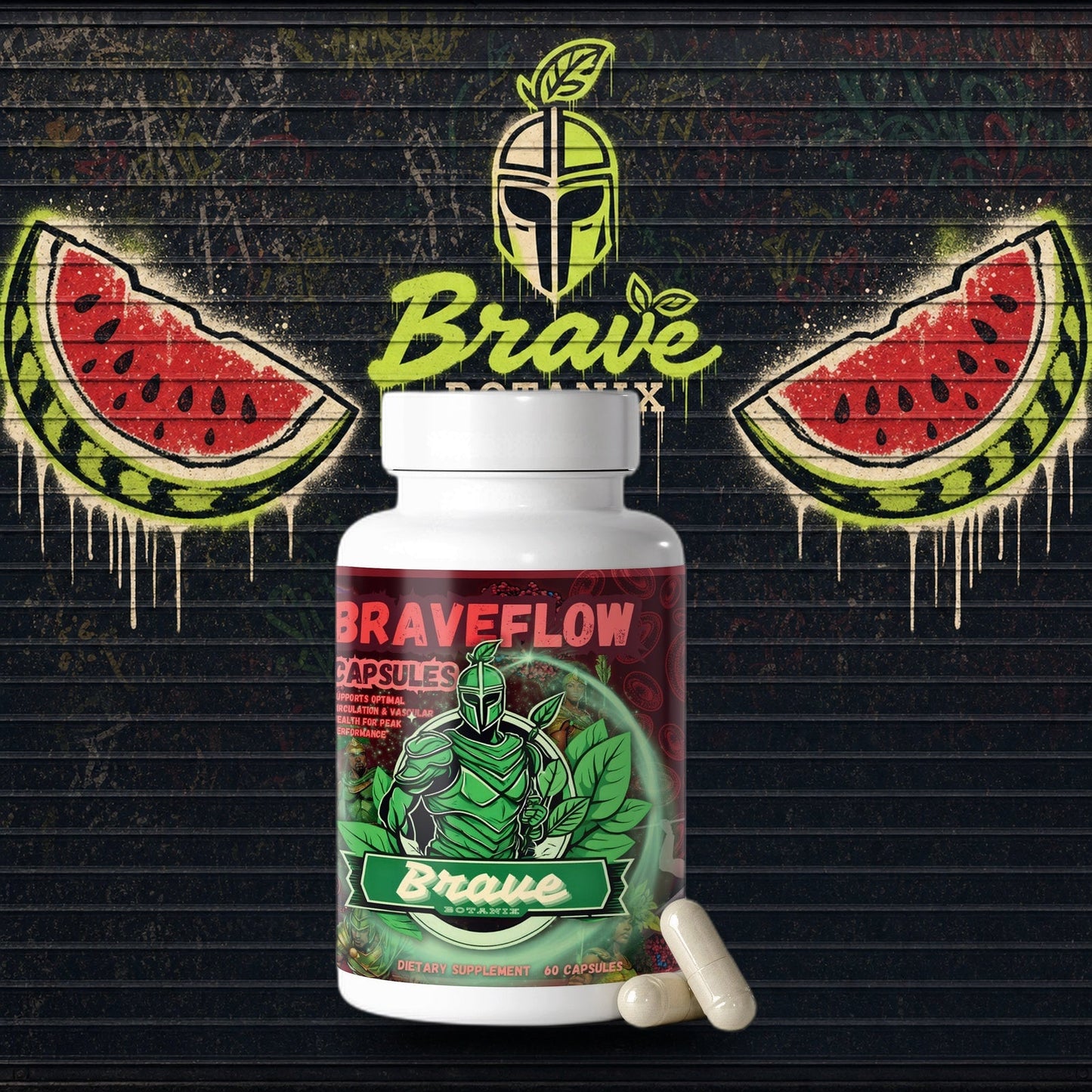 Brave Botanix Brave Flow Capsules — L-Citrulline & L-Arginine Blend, 60ct