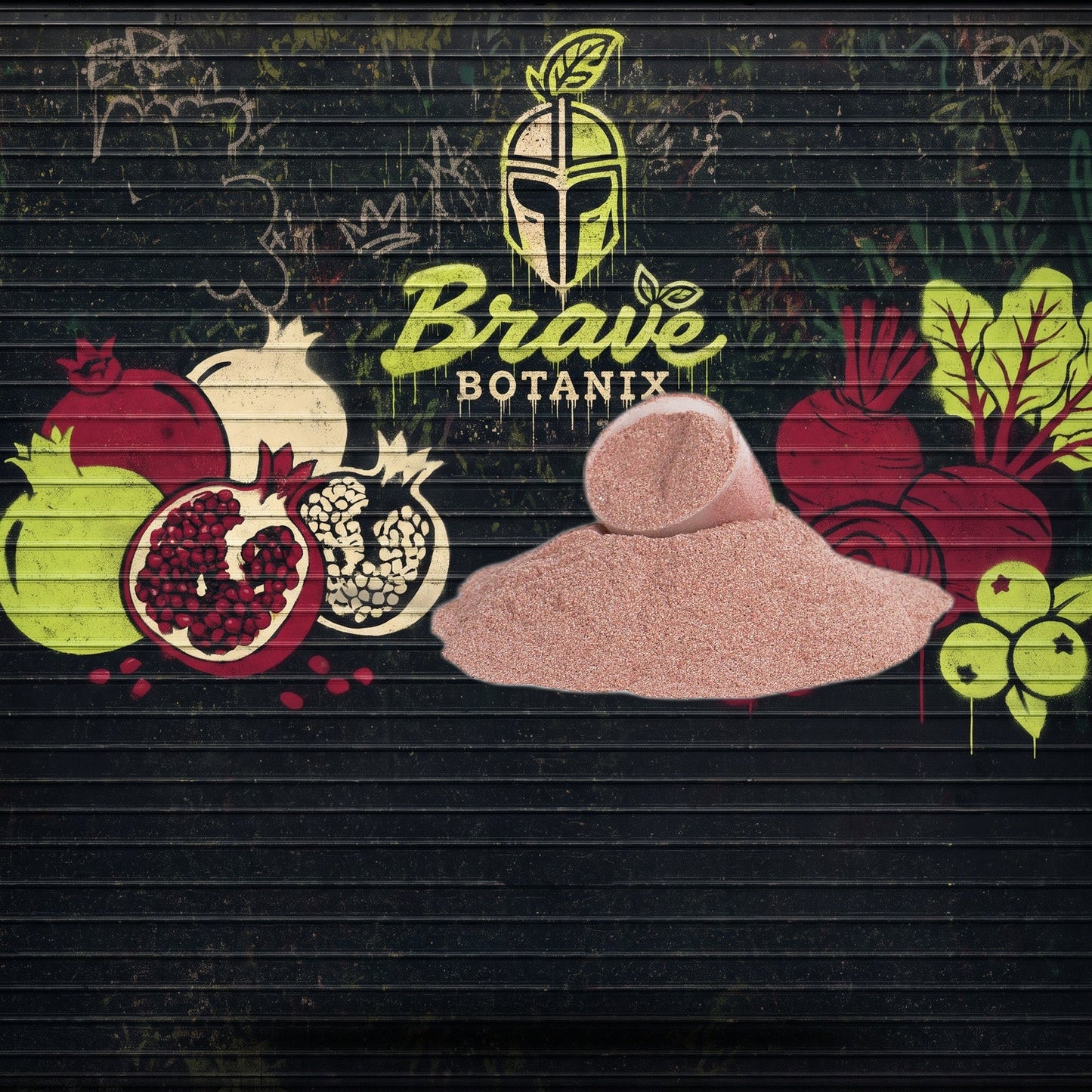 Crimson Warrior Superfood Elixir graffiti mural mockup