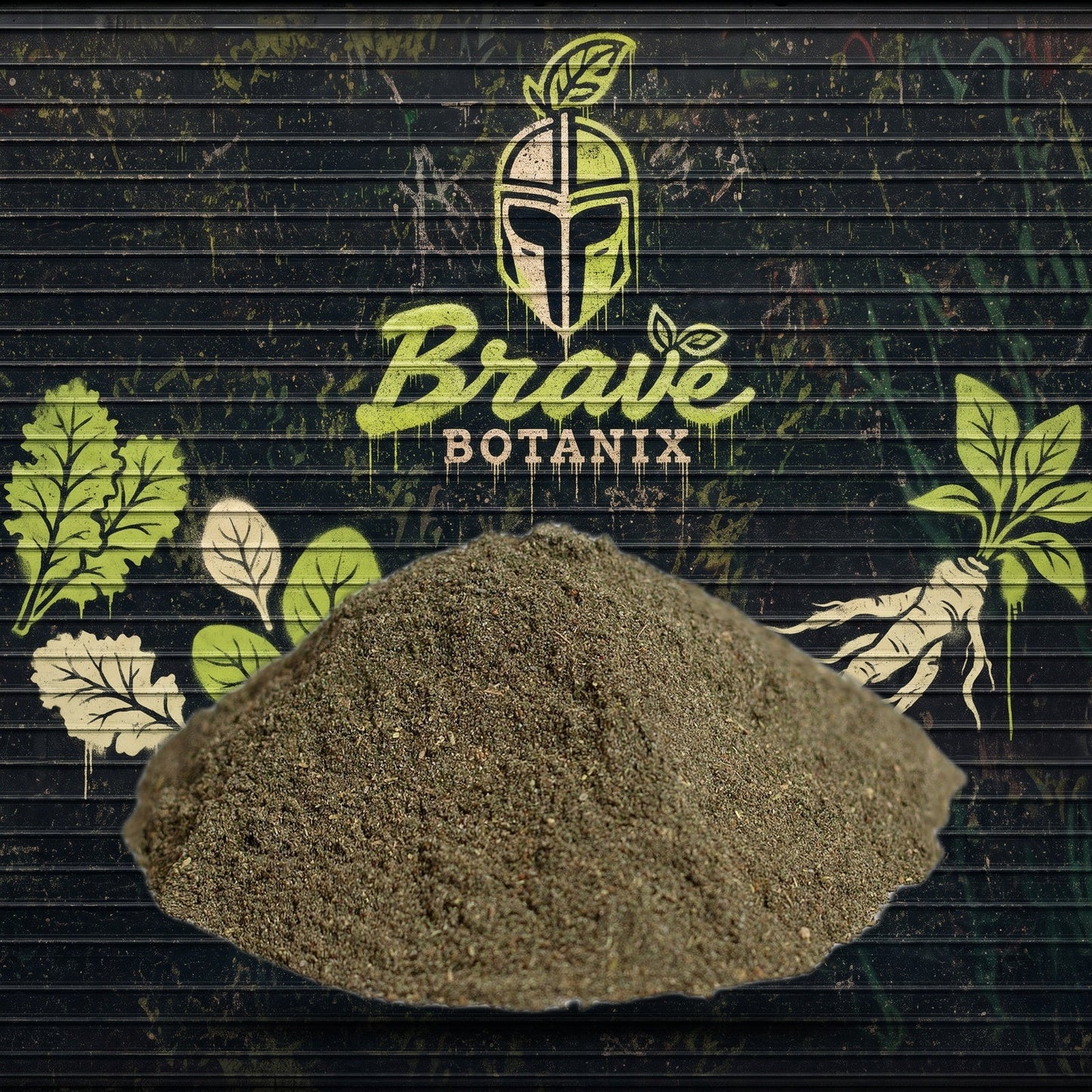 Brave Botanix Green Guardian Smoothie Mix graffiti mural mockup