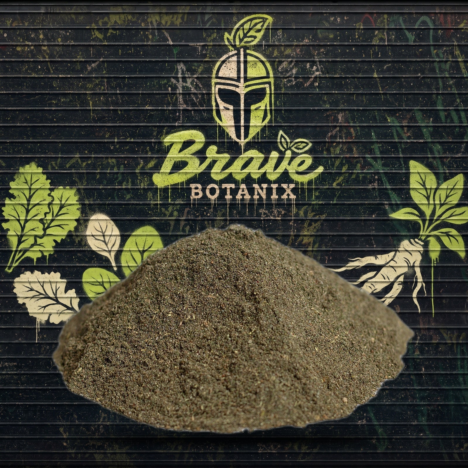 Brave Botanix Green Guardian Smoothie Mix graffiti mural mockup