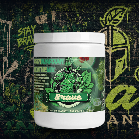 Brave Botanix Green Guardian Smoothie Mix on graffiti mural background