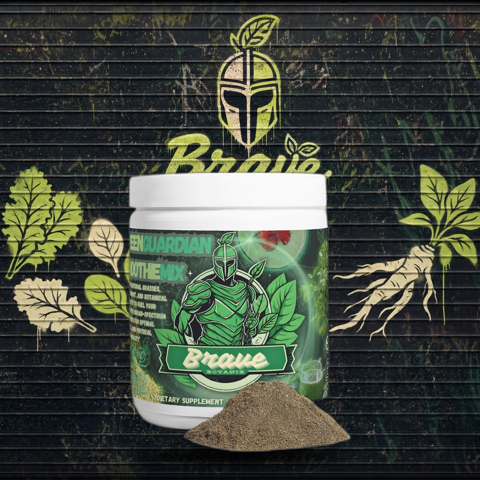 Green Guardian Smoothie Mix graffiti mural mockup