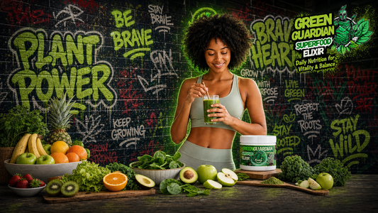 Green Guardian Superfood Elixir graffiti mural lifestyle photo