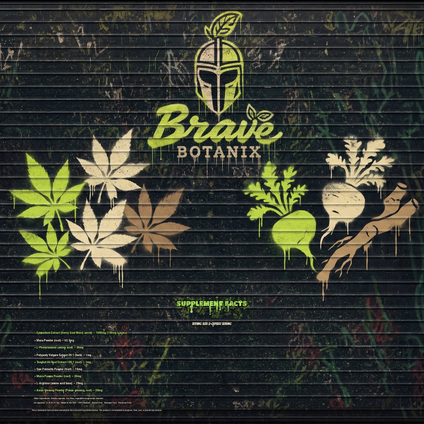 Brave Botanix Horny Botanix Capsules Supplement Facts spray paint mural