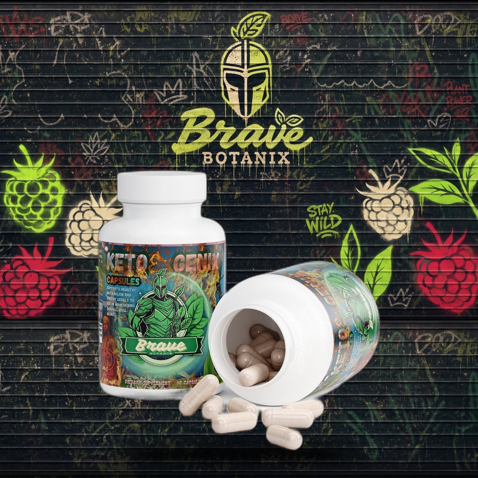 Ketogenix Capsules graffiti mural mockup