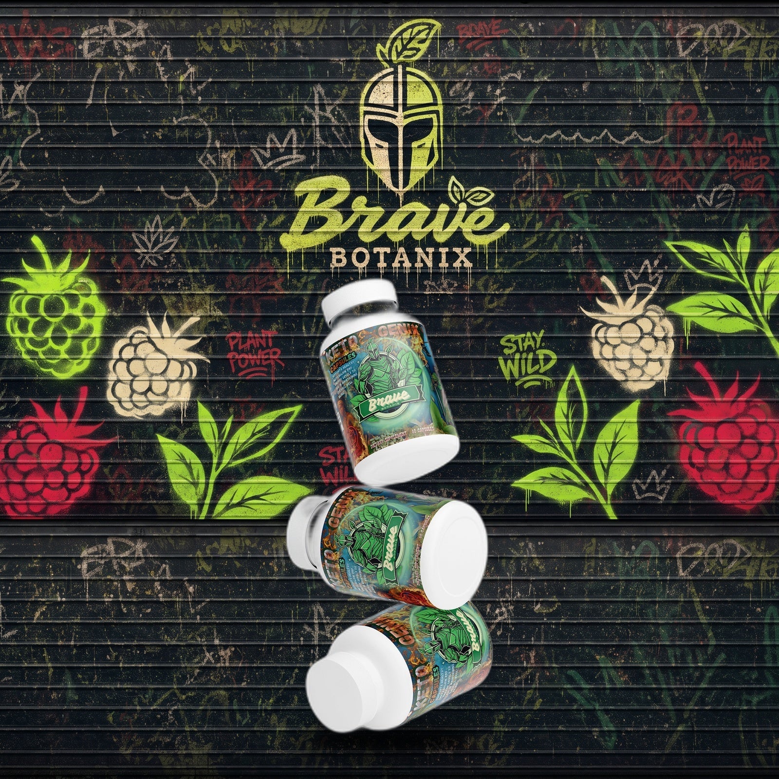 Ketogenix Capsules graffiti mural mockup