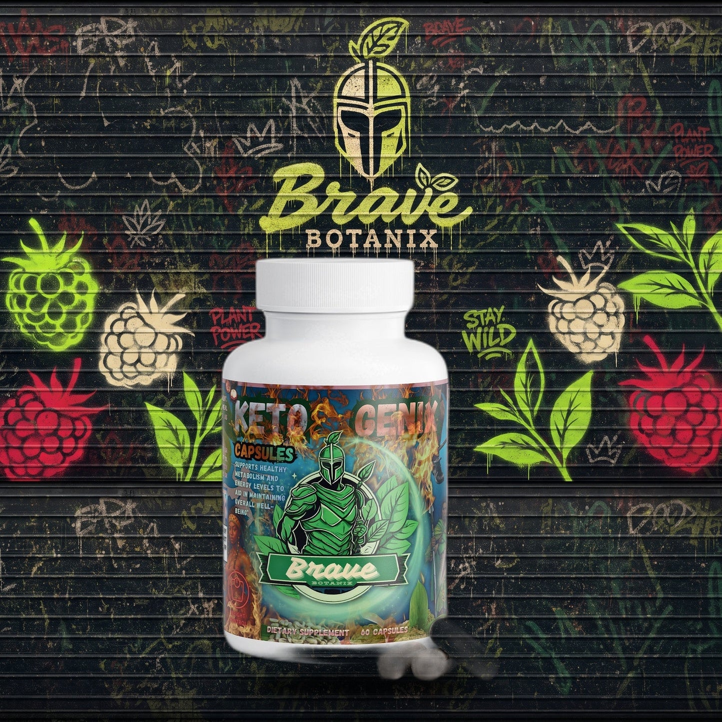 Ketogenix Capsules graffiti mural mockup