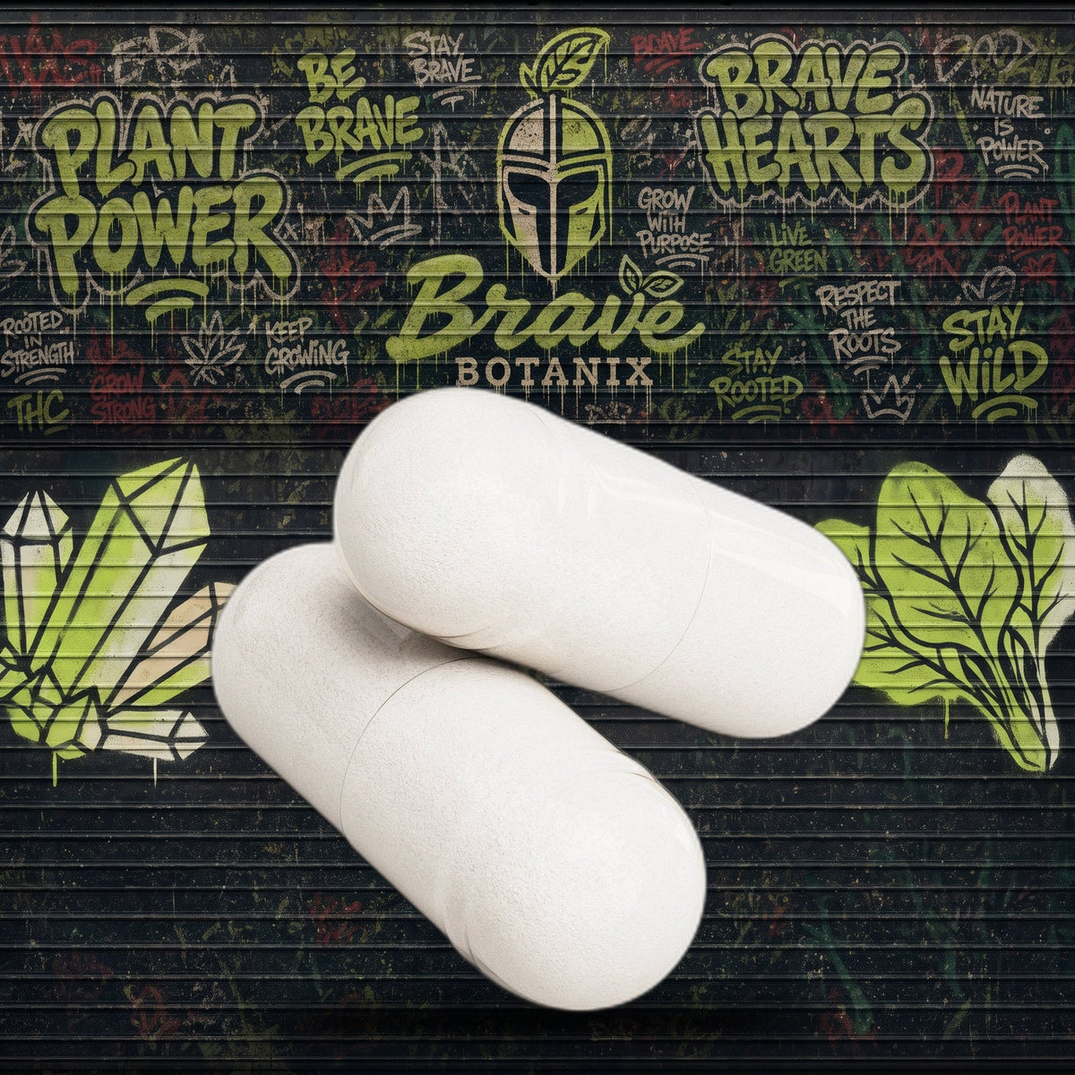 MagnaBrave Capsules graffiti mural mockup