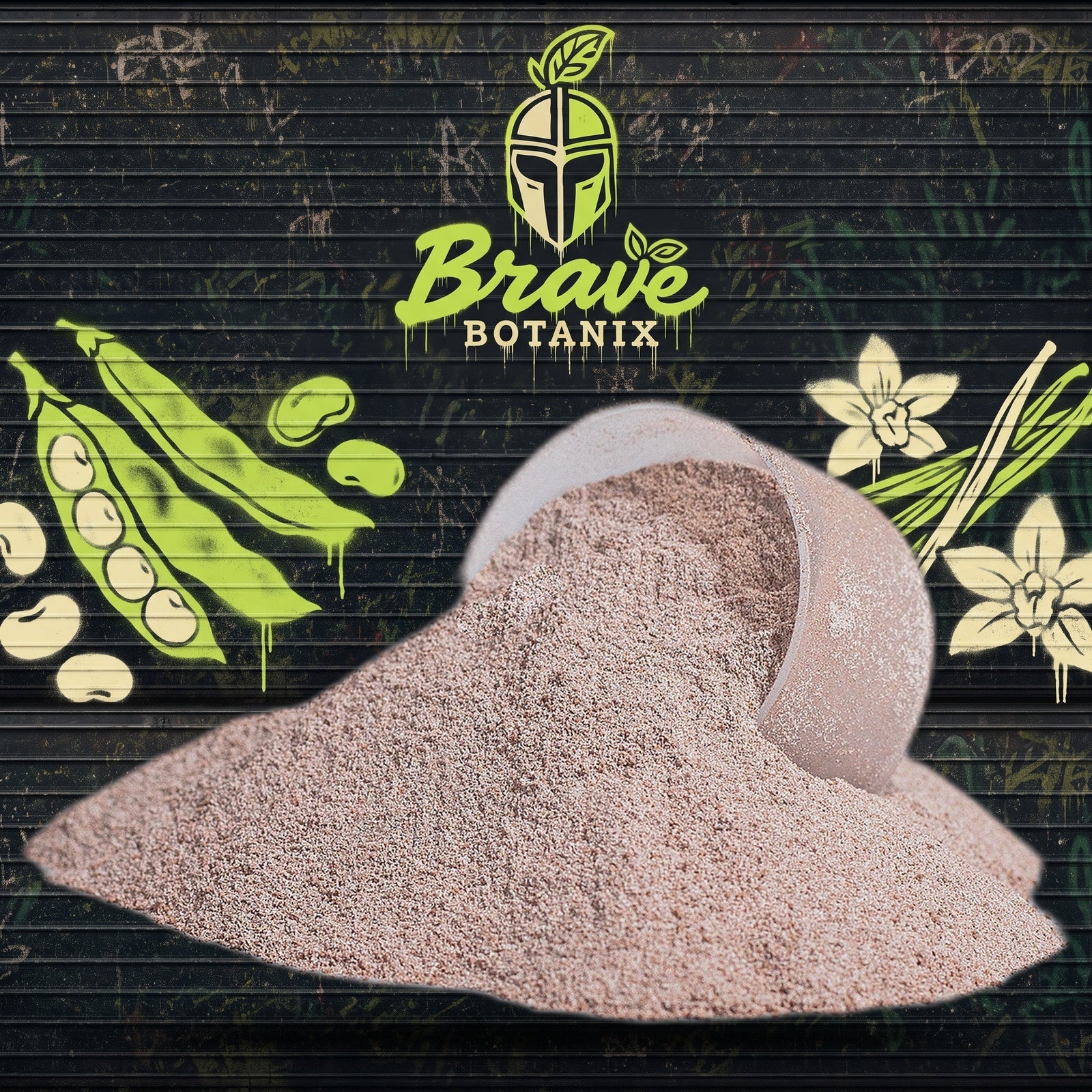 Plant Power Protein Vanilla graffiti mural mockup