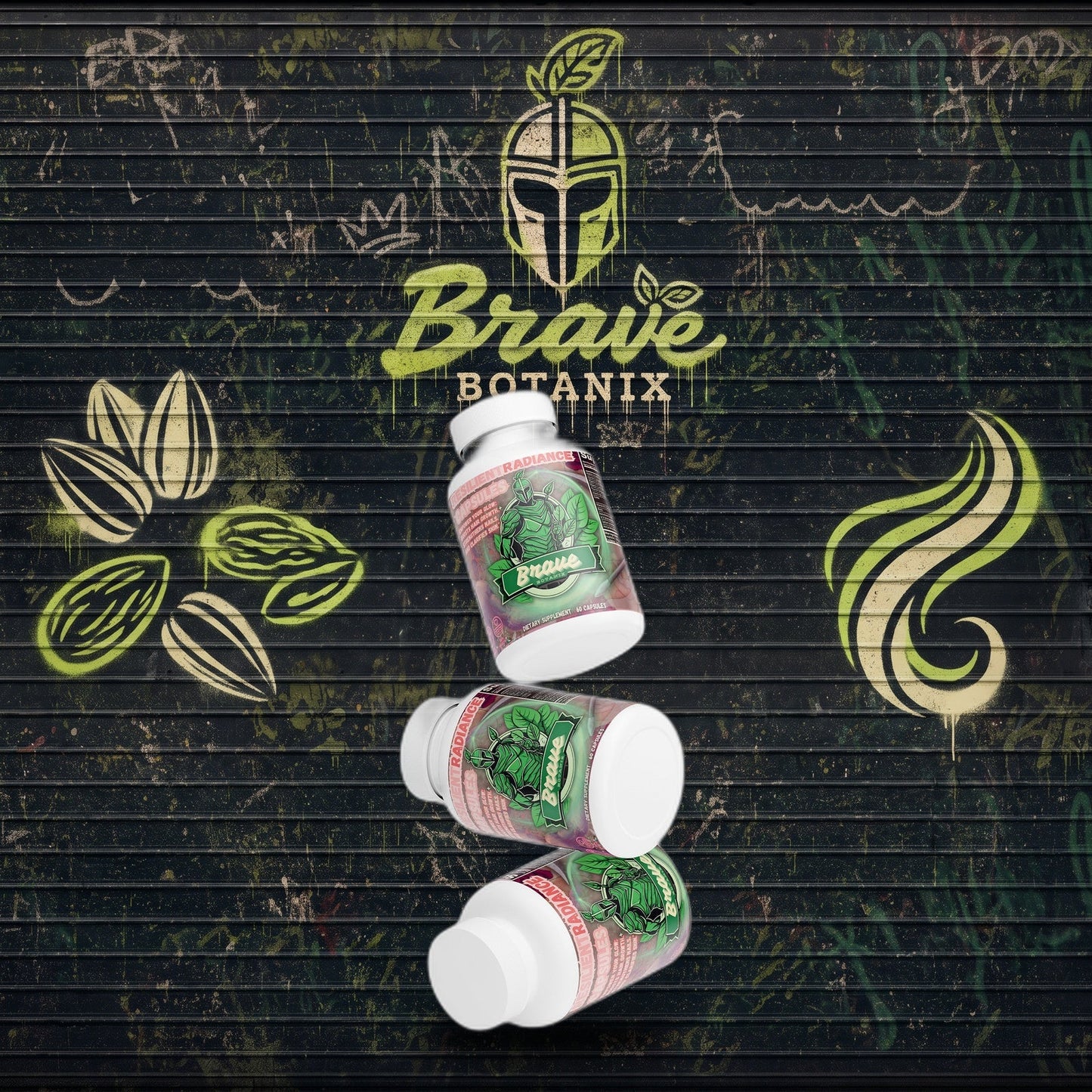Resilient Radiance Capsules graffiti mural mockup