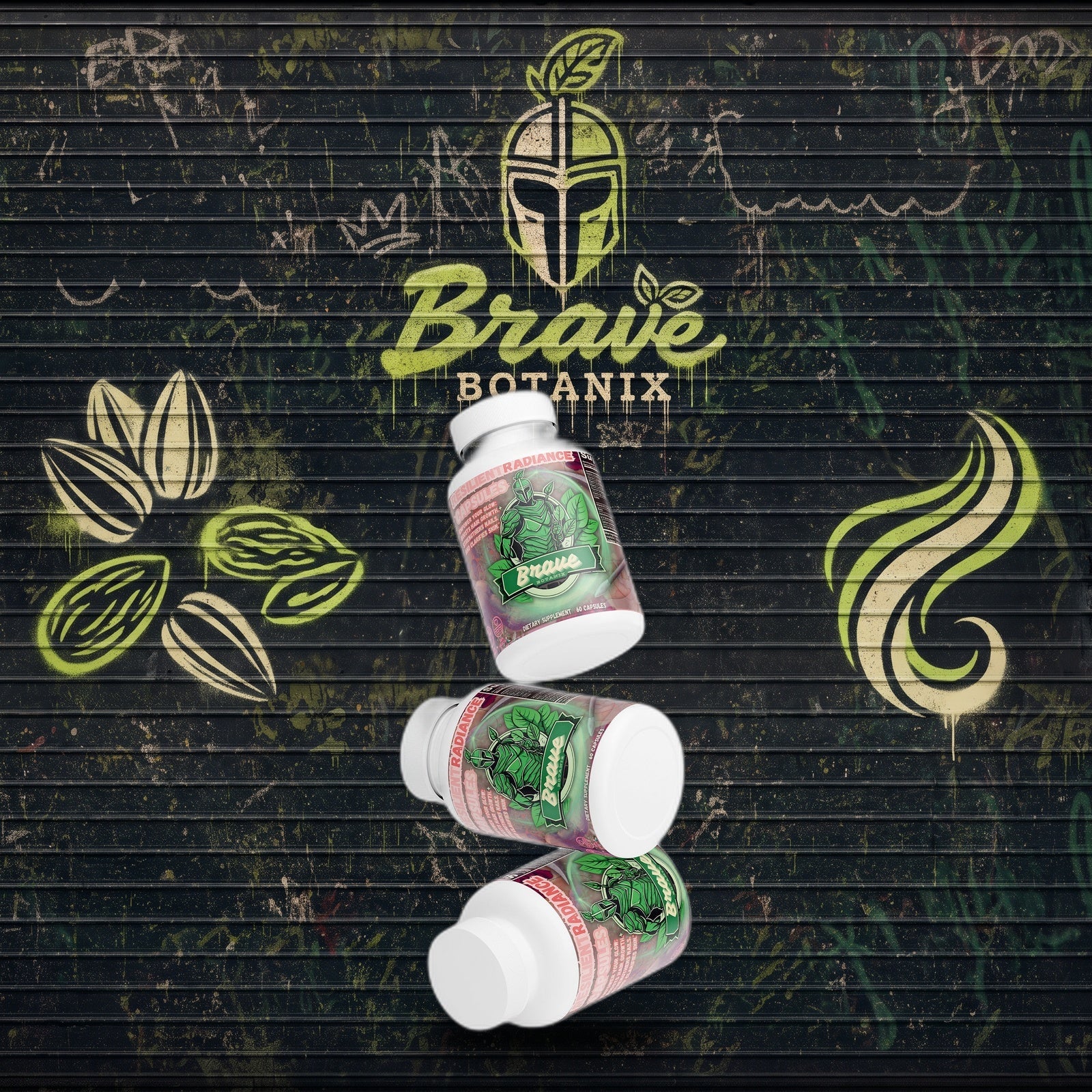 Resilient Radiance Capsules graffiti mural mockup