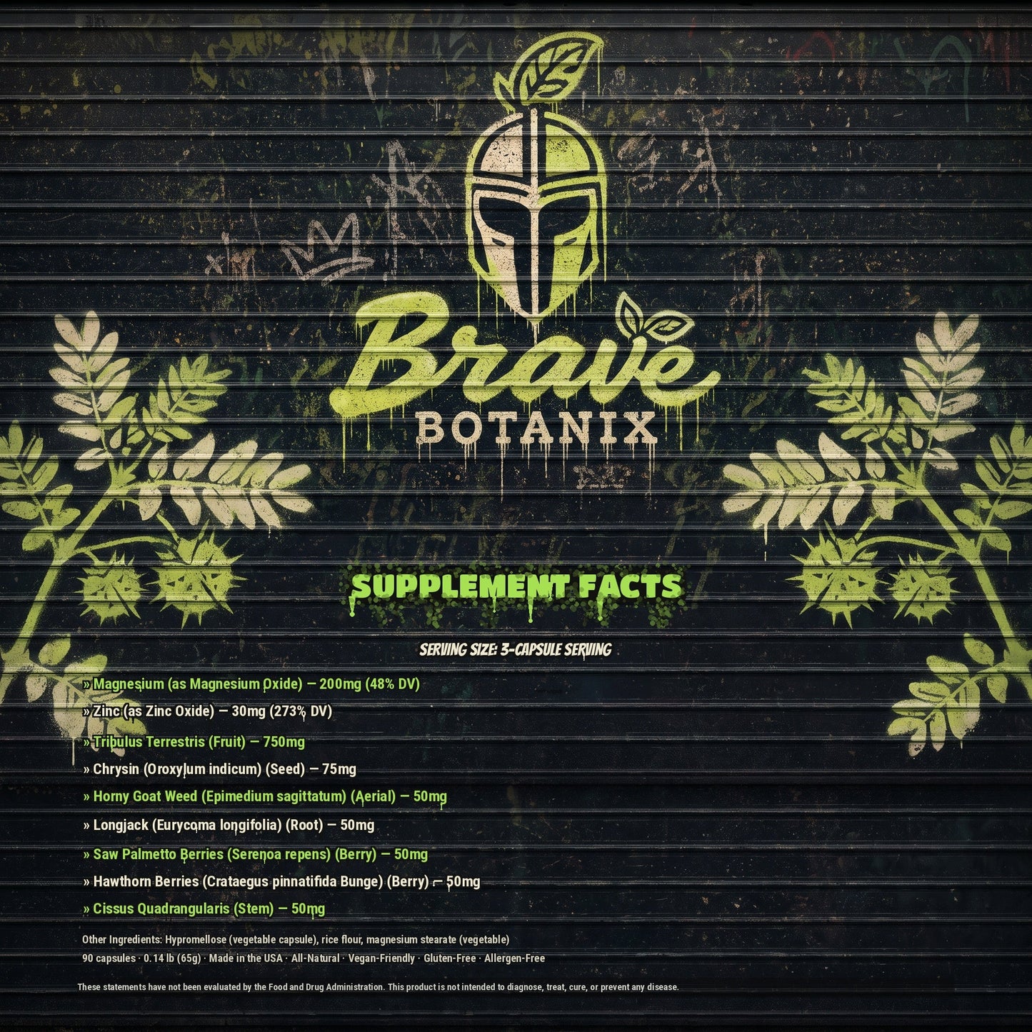 Test Titan Energy Supplement Facts spray paint mural