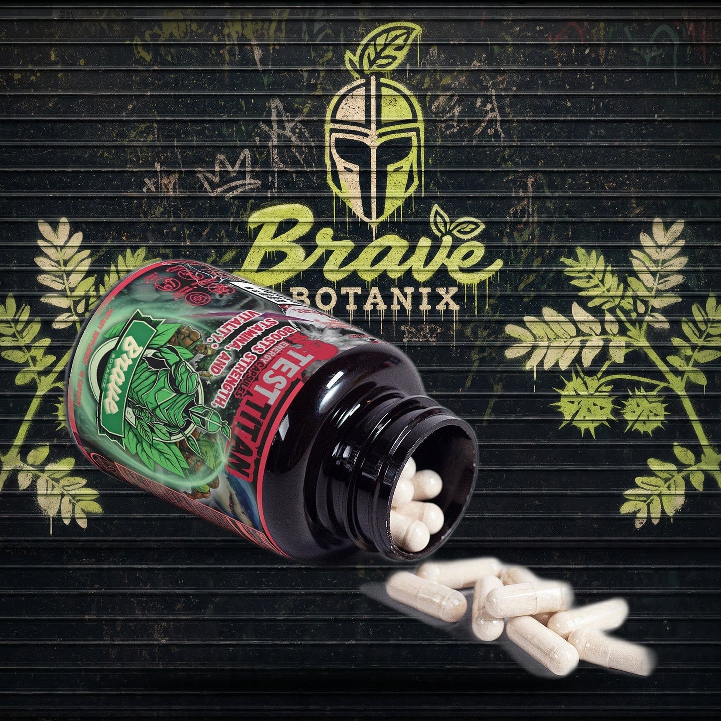 Test Titan Energy Capsules graffiti mural mockup