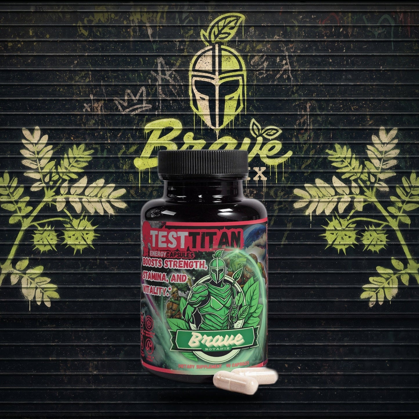 Test Titan Energy Capsules graffiti mural mockup