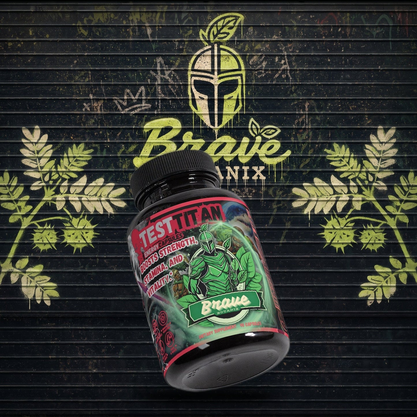 Test Titan Energy Capsules graffiti mural mockup