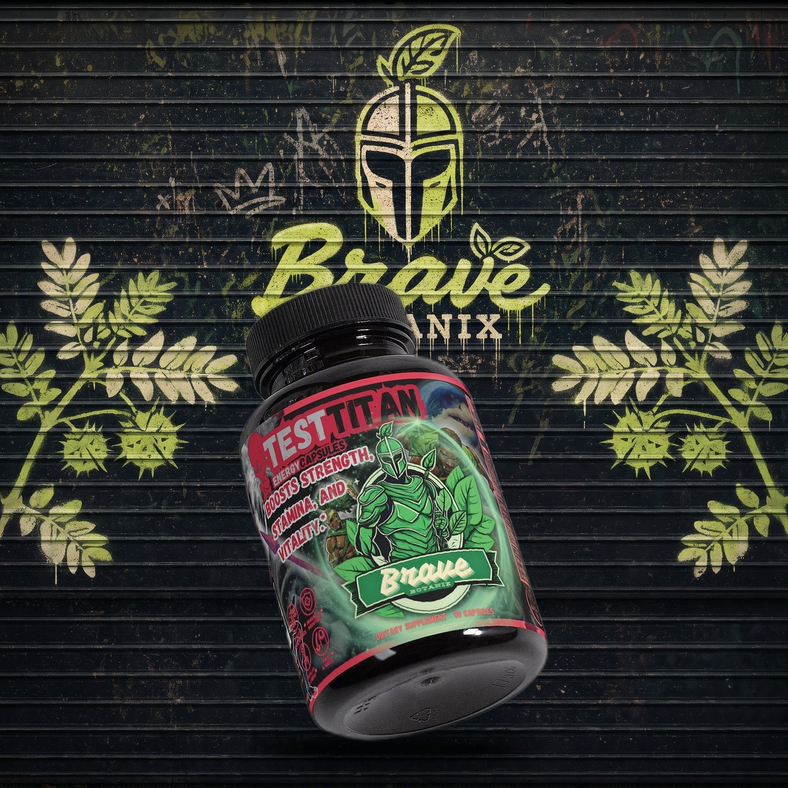 Test Titan Energy Capsules graffiti mural mockup