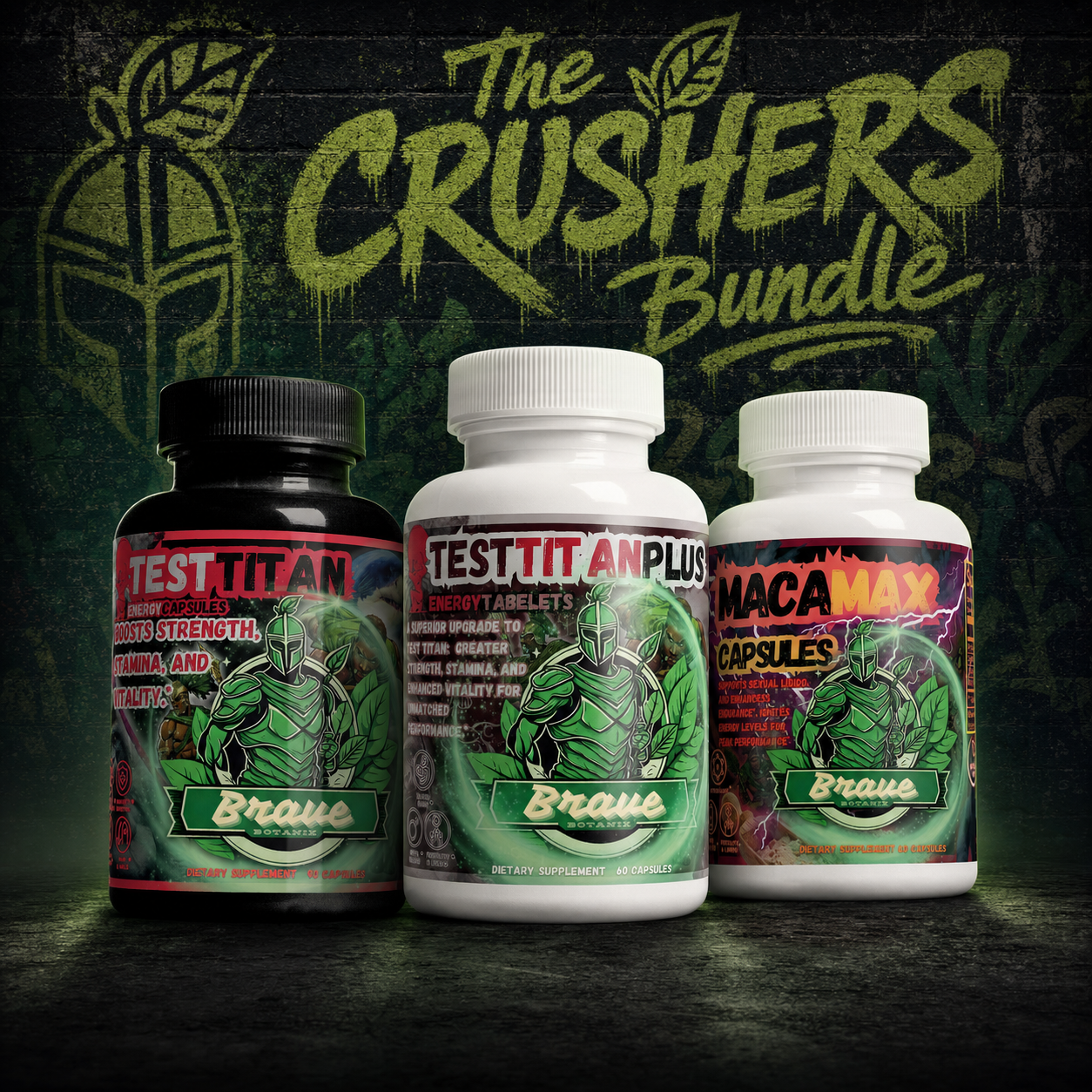 The Crusher's Bundle — Test Titan, Test Titan Plus & Maca Max Stack, 3pc — men's testosterone & libido bundle