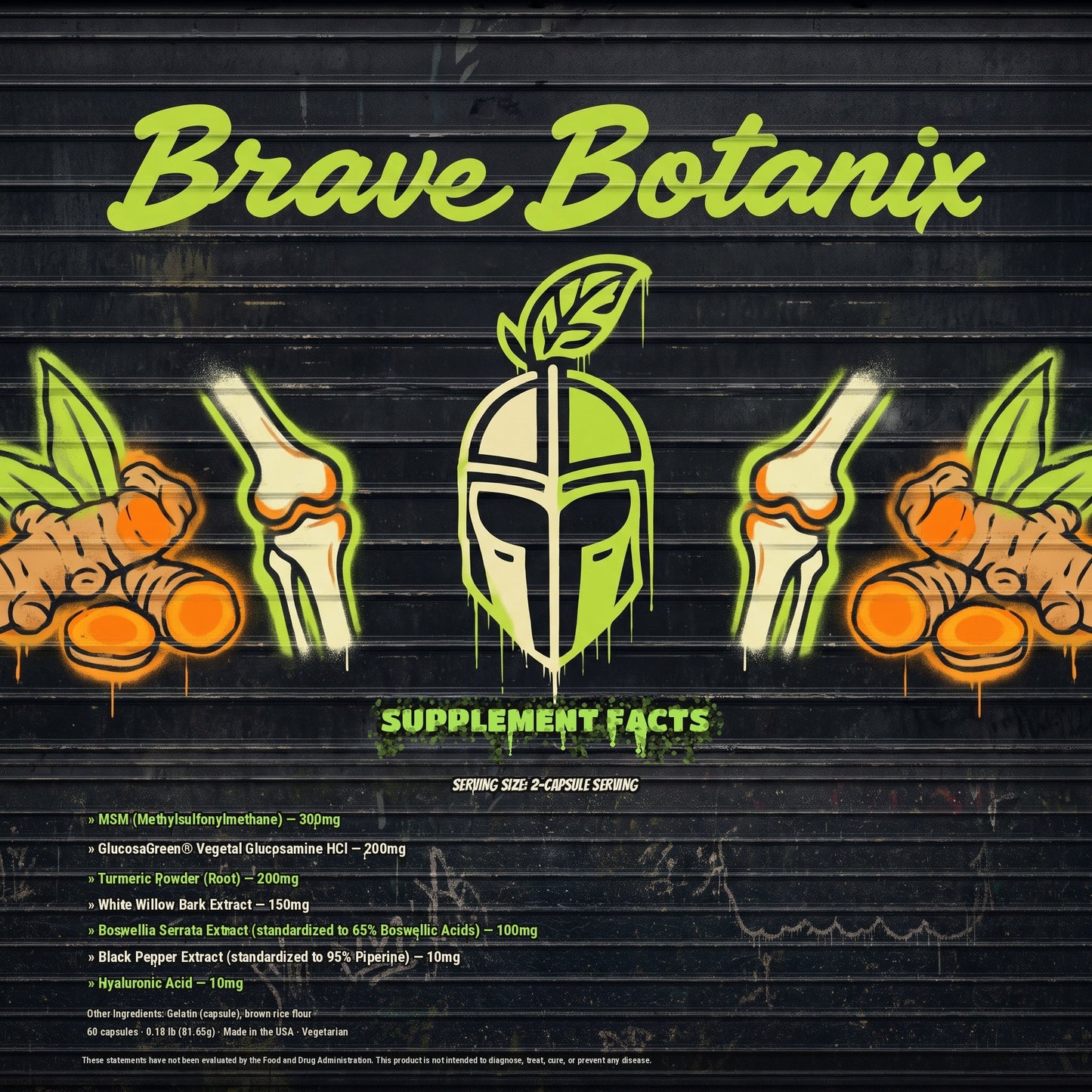 ValorFlex Supplement Facts spray paint mural
