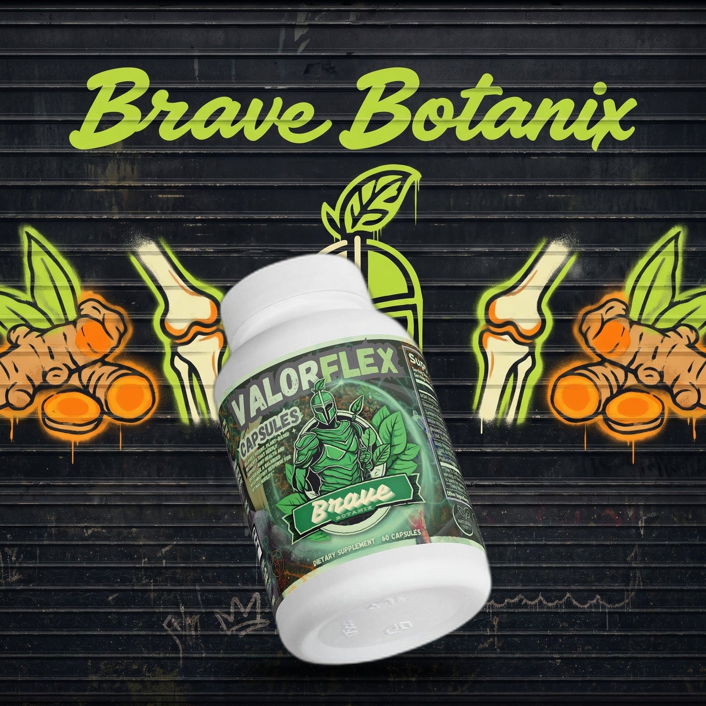 ValorFlex Capsules graffiti mural mockup