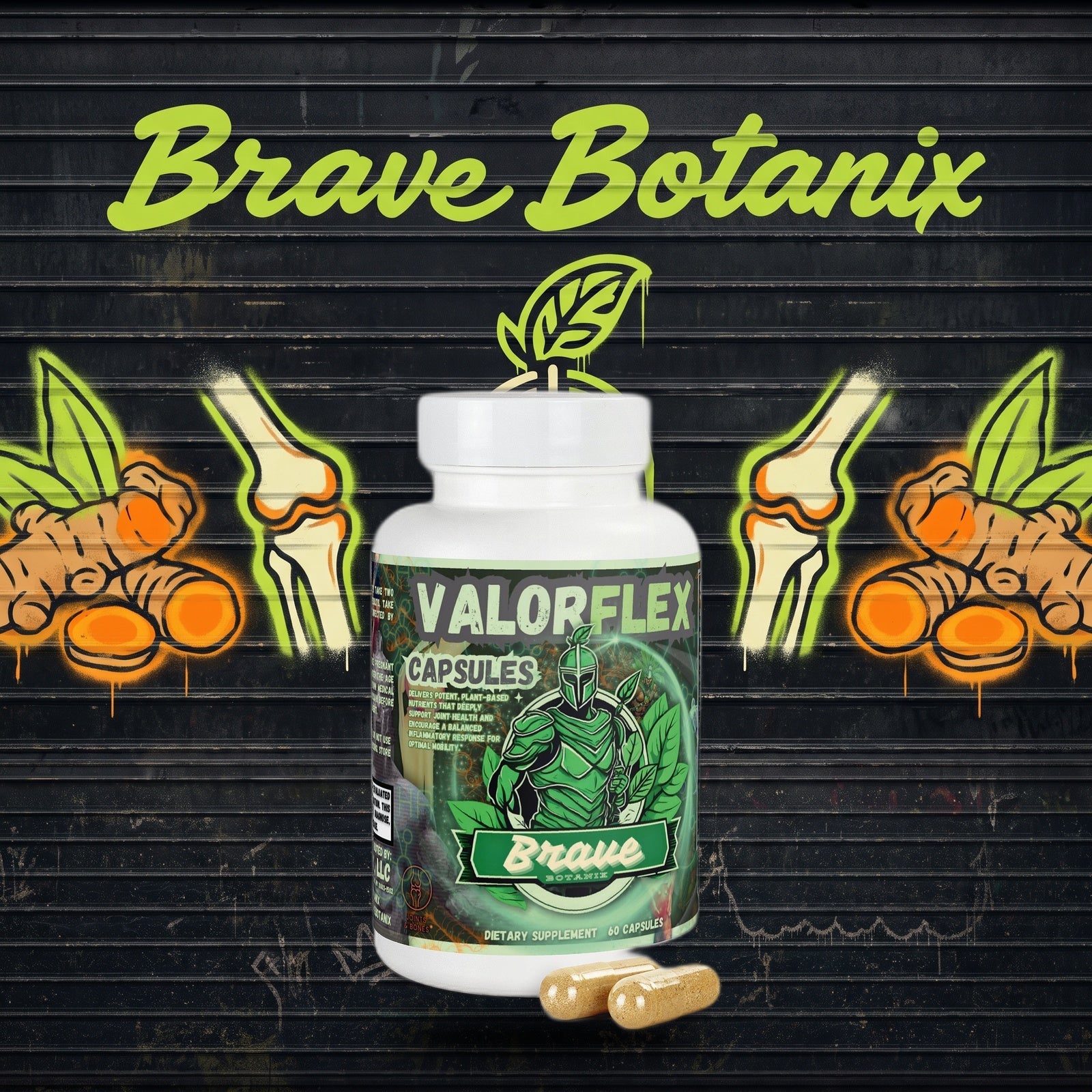ValorFlex Capsules graffiti mural mockup