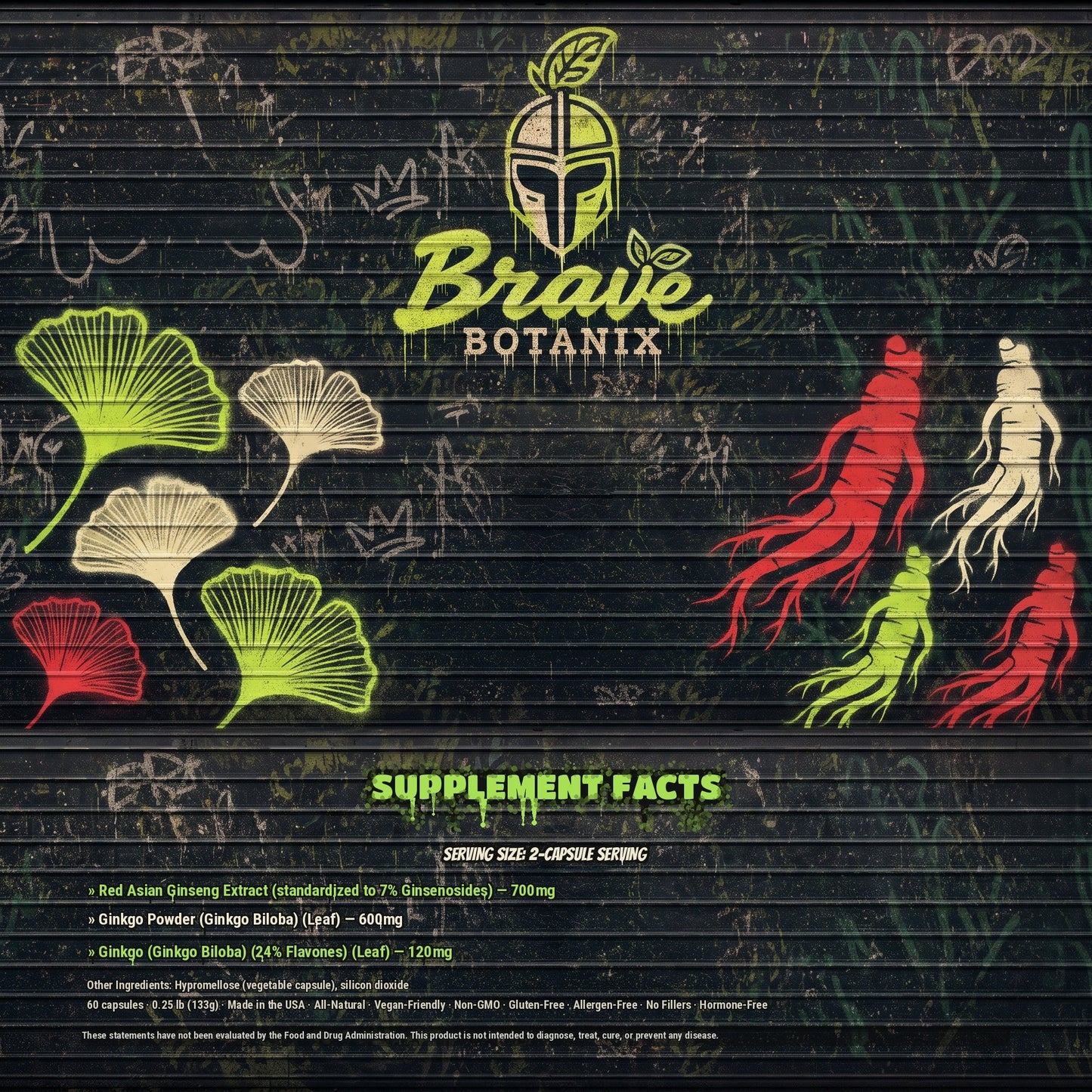 ZenFocus Supplement Facts spray paint mural