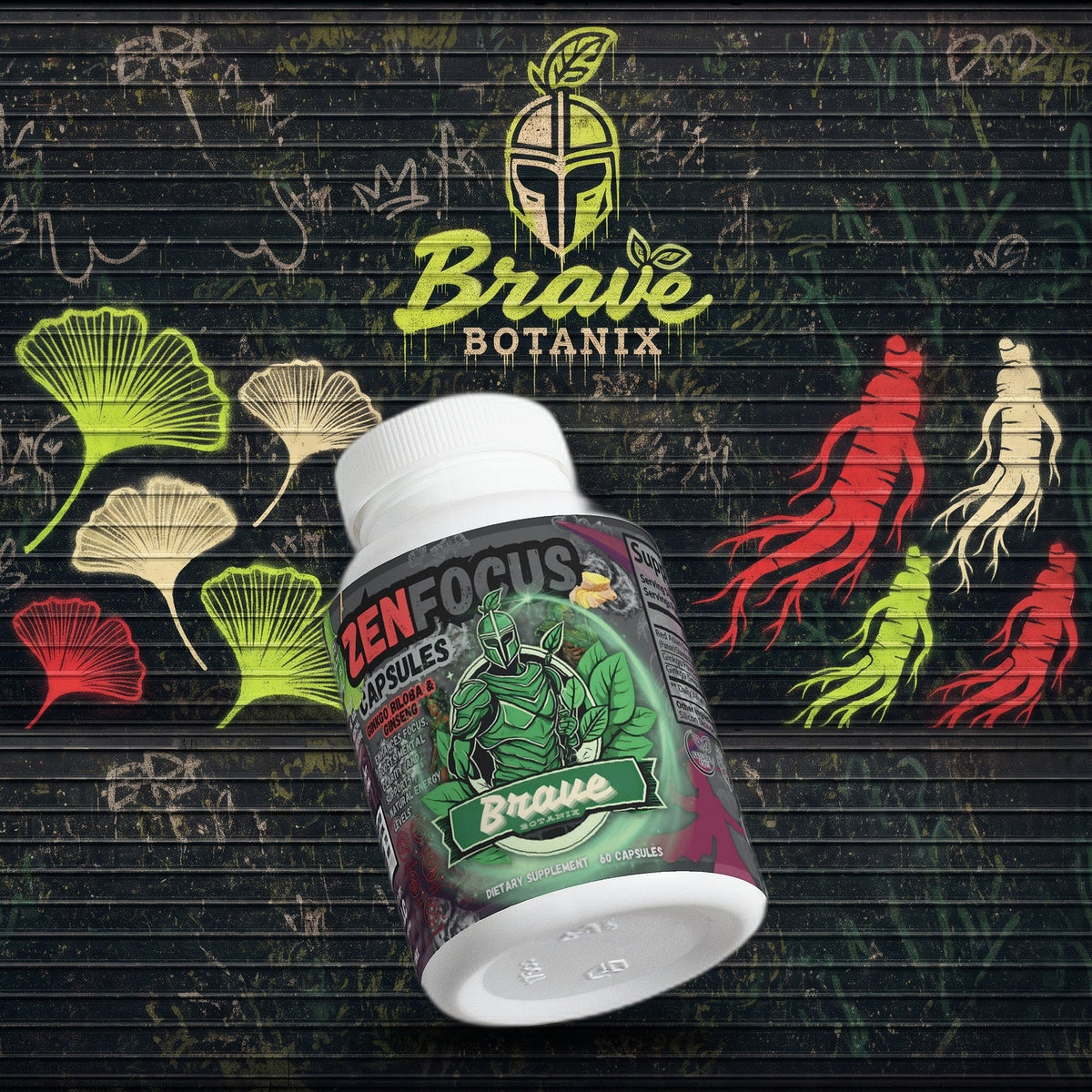 ZenFocus Capsules graffiti mural mockup